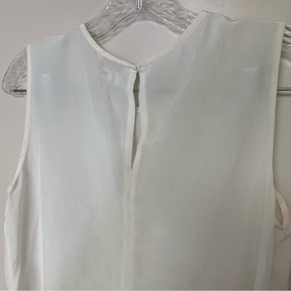 Kate Spade White Pleated Ruffle Silk Sleeveless Blouse 4 - Picture 8 of 10
